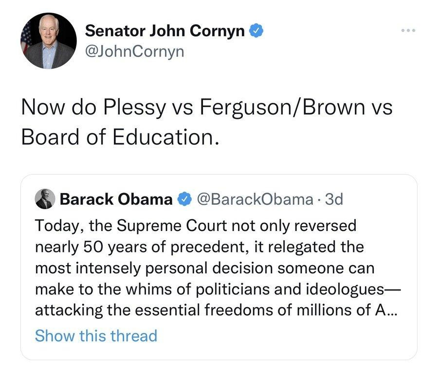 1899年，最高法院再次宣布，“有关学校实行种族隔离的法律，如果黑人学校和白人学校的设备彼此不相同，不得被认为是违反宪法,应视为合法。”这样一来,宪法第十四条和第十五条修正案实际被大大削弱。