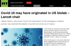 另外网上流传一条指控说，柳叶刀（The Lancet）新冠委员会主席，声称新冠病毒是美国实验室里泄露。包括一些大V也参与转发。