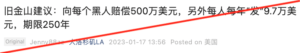 近日,关于“赔偿非裔”的话题再次在中文社区引起讨论。这次的标题更加吸睛:“旧金山建议:向每个黑人赔偿500万美元;另外每人每年发9.7万美元,期限250年”。几个数字让人咋舌。